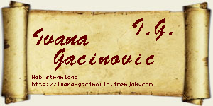 Ivana Gaćinović vizit kartica